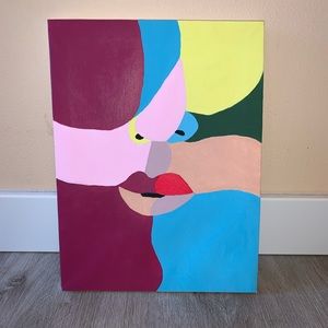 Colourful woman painting